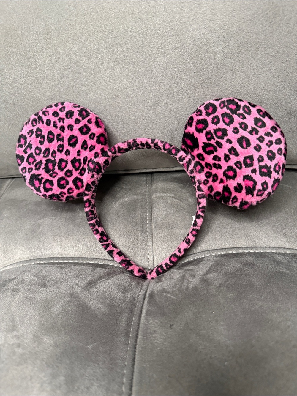 Pink Leopard Print Mouse Ear Headband
